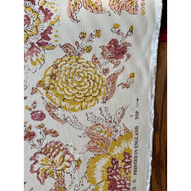 Sarah Vanrenen for Penny Morrison Dahlia in Yellow Linen Fabric 3 Yards For Sale - Image 4 of 6