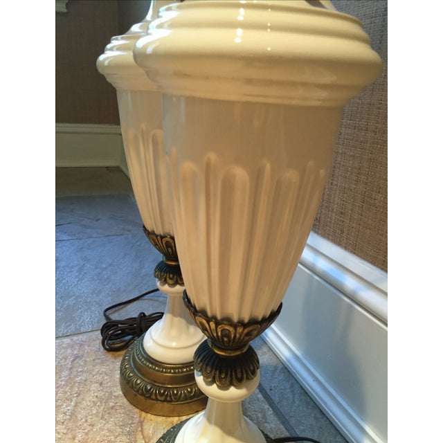 Neoclassical Fluted Lamps - a Pair For Sale - Image 10 of 11