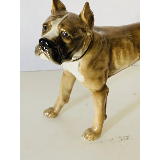Traditional 1930s Glazed Porcelain Dog Sculpture For Sale - Image 3 of 4