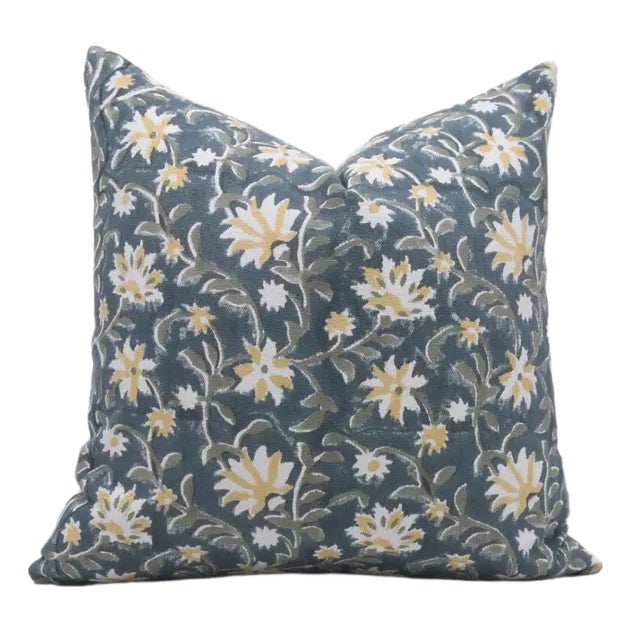 Fabdivine Throw Pillow Cover 26x26 Inch Handmade Block Print Cushion Thick Cotton White- Aradhna For Sale