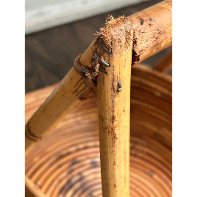 Wood Mid-Century Italian Pencil Reed Magazine Rack For Sale - Image 7 of 8
