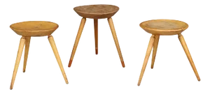 Mid-Century Modern Tripod Stool in Wood, 1950s