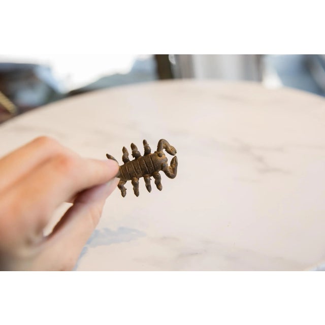 African Vintage African Dark Bronze Scorpion For Sale - Image 3 of 7