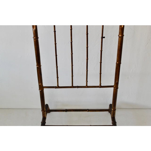 Gold Faux Bamboo Italian Gilt Painted Valet Stand Mid Century For Sale - Image 8 of 13