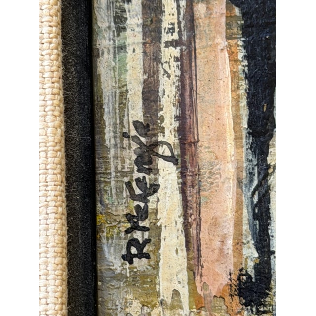 Mid-Century Modern 1960s Girl With Flowers - Oil Painting - R McKenzie - Mid Century For Sale - Image 3 of 9