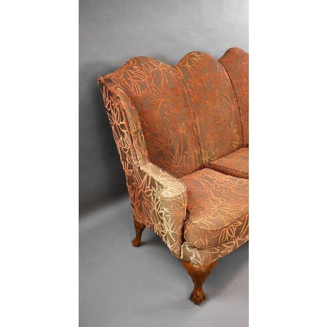 Queen Anne Walnut Three Seat Sofa, 1930 For Sale - Image 3 of 7