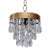 Mid 20th Century Hollywood Regency Crystal Teardrop Chandelier With Ridged Brass Crown For Sale