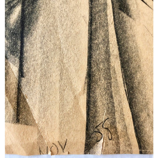 Mid-Century Charcoal Cubist Female Nude For Sale - Image 4 of 12