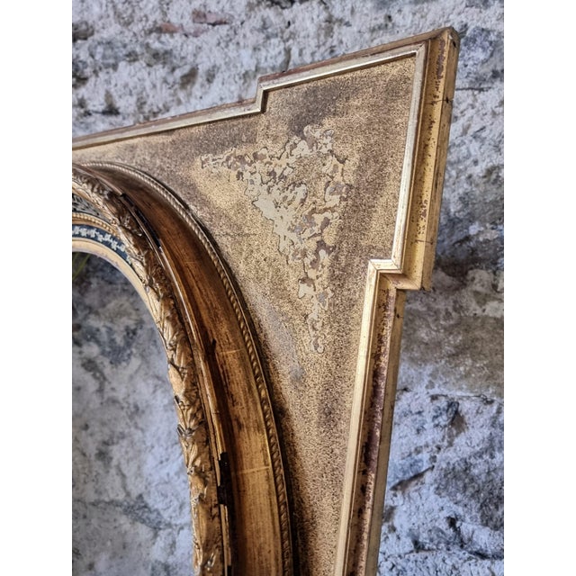 Gold Late 19th Century Napoleon III Wall Decoration with Glass Panel and Gilded Frame France, 1890s For Sale - Image 8 of 16
