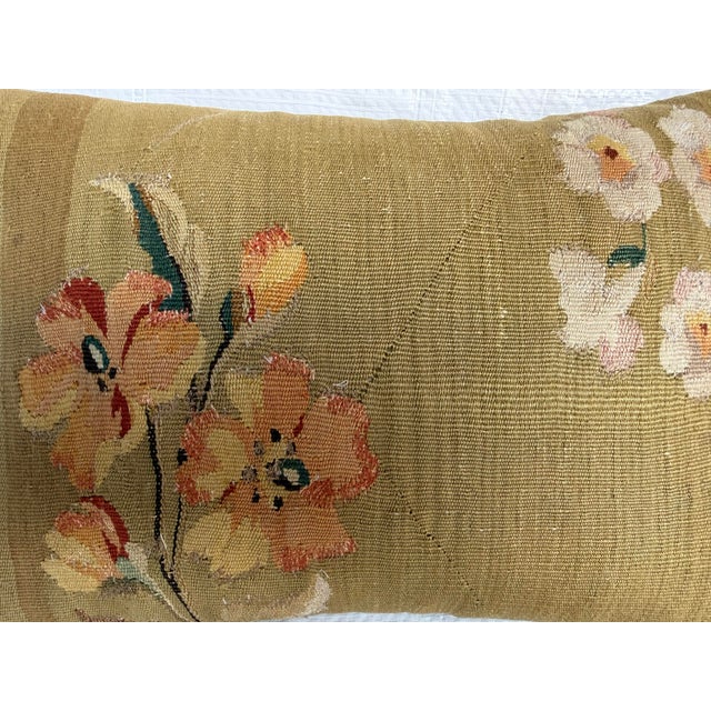 Circa 1850 French Aubusson Floral Tapestry Pillow For Sale In Los Angeles - Image 6 of 7