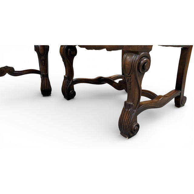 Vintage Henredon High-Back Leather Dining Chairs - a Pair For Sale - Image 9 of 12