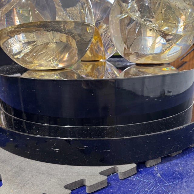 1970s Triple Spherical, Fractured Resin Coffee Table After Pierre Giraudon For Sale - Image 11 of 17