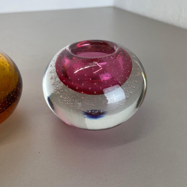 Bubble Structure Ashtrays in Murano Glass, Italy, 1970s, Set of 2 For Sale - Image 11 of 18