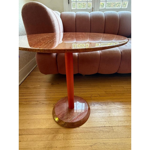 Cattelan Italia Cattelan Italia Red Travertine Side Table For Sale - Image 4 of 7