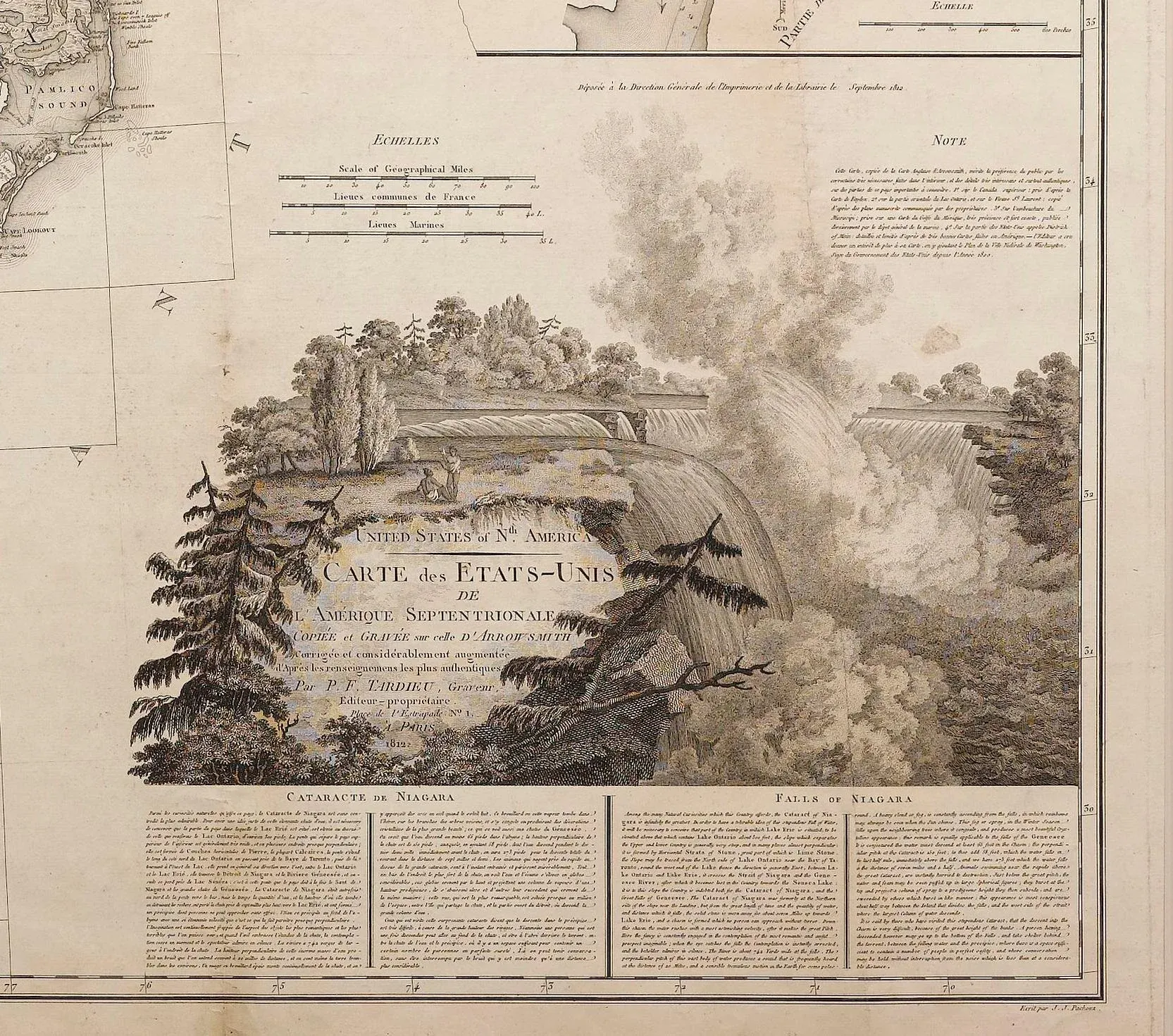 1812 quot United States of Nth America - 1812 United States Of Nth America Carte Des Etats Unis De Lamerique Septentrionale Two Sheet Map By Tardieu 9861