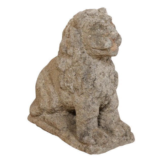 18th Century Hand-Carved Stone Lion For Sale
