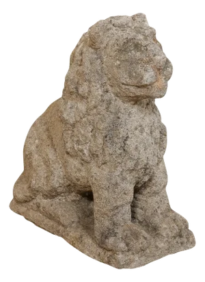18th Century Hand-Carved Stone Lion