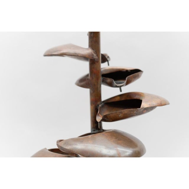 Handmade Electrical Copper Indoor Fountain with Flowers, Italy, 1960s For Sale - Image 10 of 15