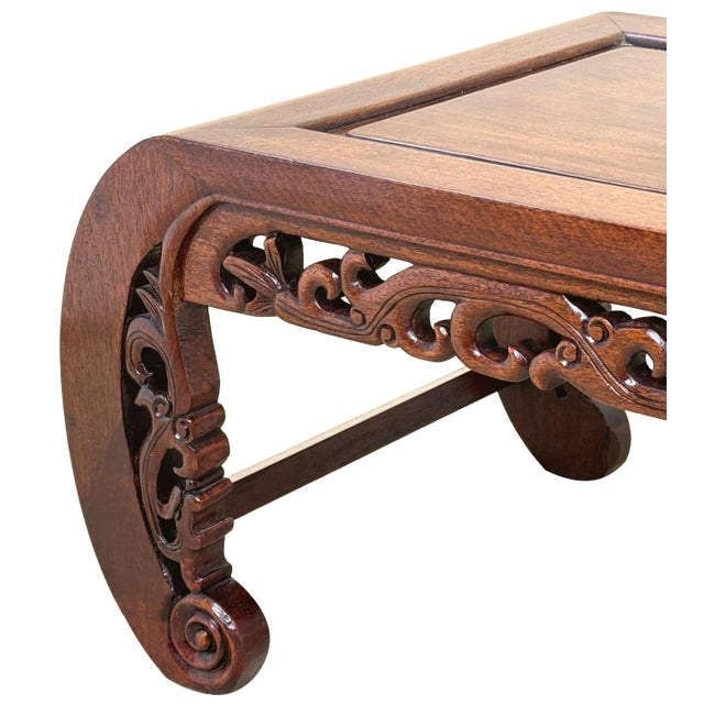A Very Good Quality Late 19th Century, Oriental Hardwood Coffee Table, Or Opium Table, Having Well Figured Panelled...