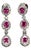 Late 20th Century Pair of Gia 3.99ctw Natural Burma Ruby & Diamond 18k White Gold Dangle Earrings For Sale