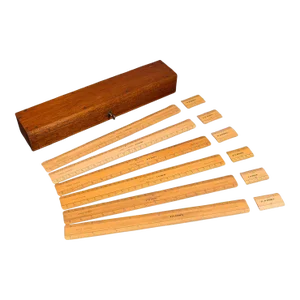 1910s Edwardian Antique Beech Set of Draughtsman's Rules, English, Engineer's Instruments