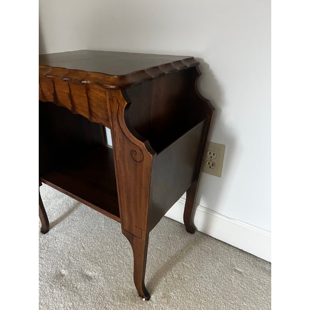 1970s Wooden MCM Side Table With Shelf Storage For Sale - Image 4 of 8