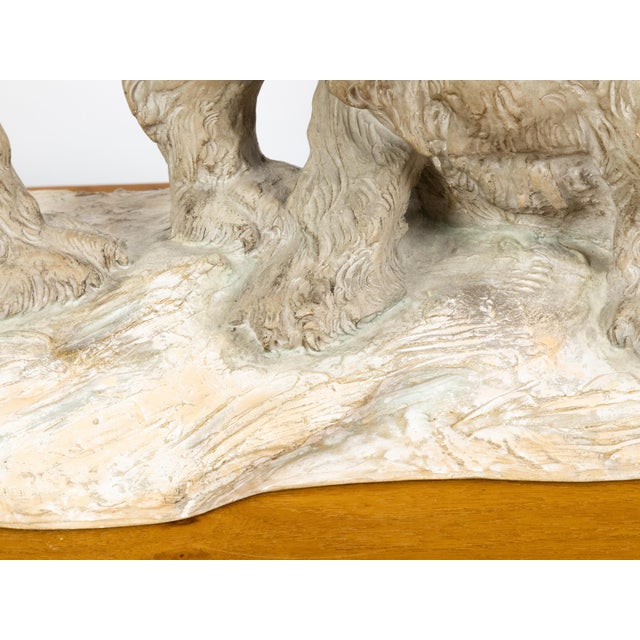 Continental Midcentury Terracotta Sculpture Depicting Two Bears on a Base For Sale In Atlanta - Image 6 of 10