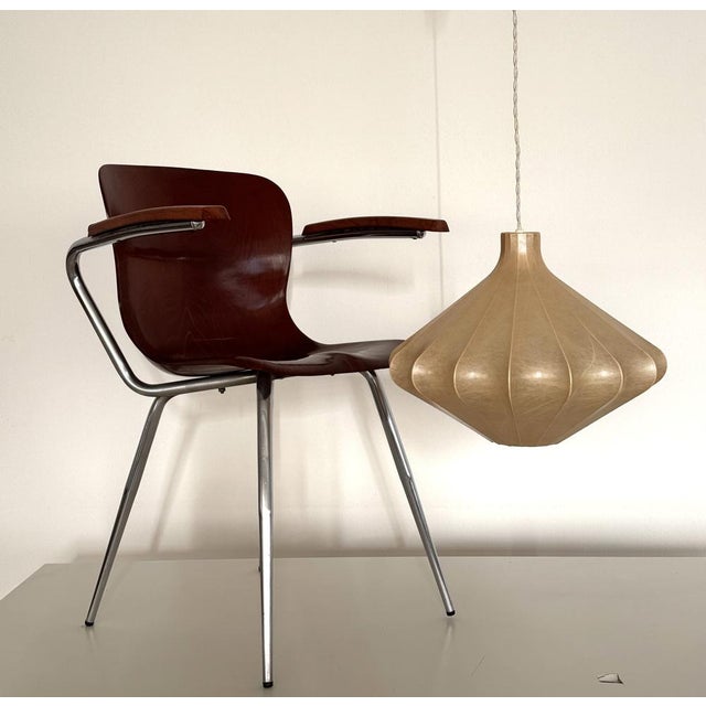 Cocoon Pendant Light attributed to Friedel Wauer for Goldkant Leuchten, 1960s For Sale - Image 4 of 14
