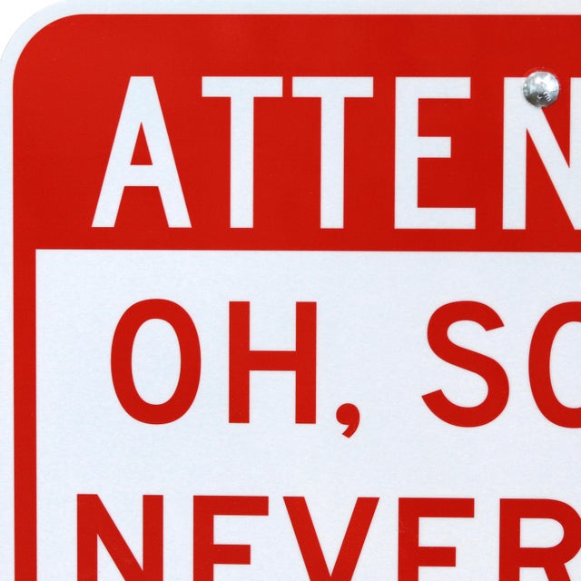 Metal Nevermind - Original Contemporary Street Sign Sculpture on Metal Base by Scott Froschauer For Sale - Image 7 of 9