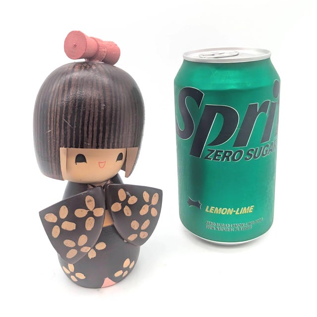 Coffee Vintage Japanese Wood Kokeshi Doll For Sale - Image 8 of 12