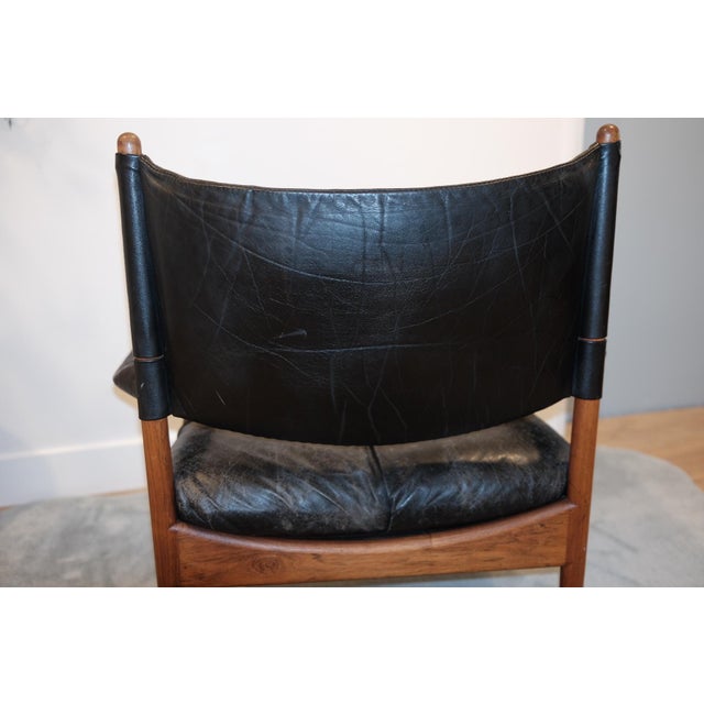1970s 1960s Danish Modern Kristian Vedel "Modus" Leather Lounge Chairs — Pair For Sale - Image 5 of 15