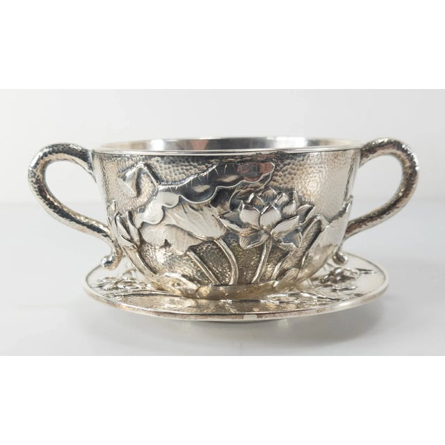 Japanese Sterling Silver Lotus Bowl by Yokohama for Arthur & Bond For Sale - Image 4 of 13