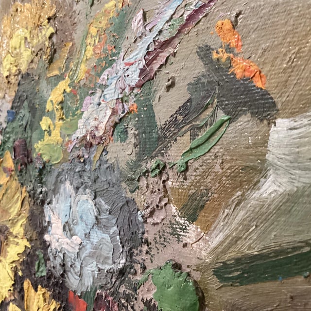 Wood 1960s Vintage Original Robert Helman Vibrant Color Still Life Oil Painting Signed, Framed For Sale - Image 7 of 12