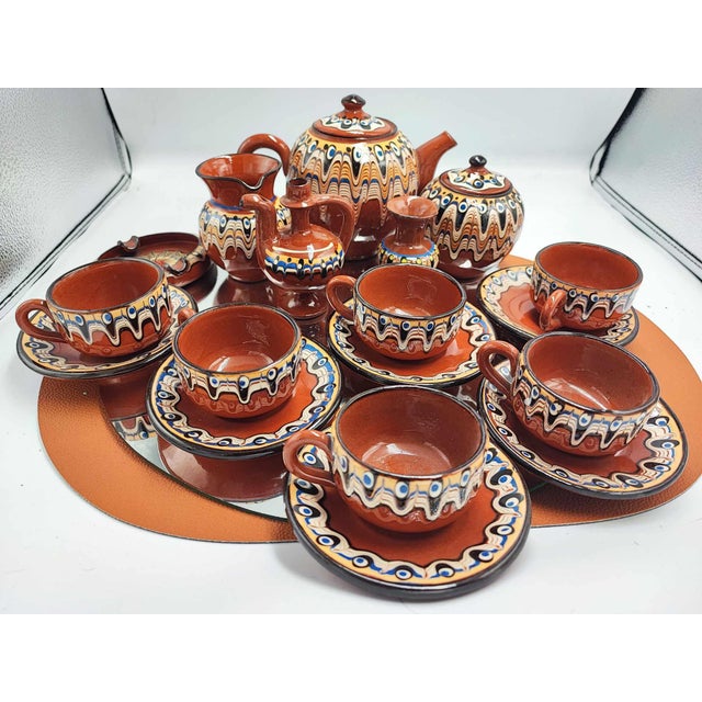 Mid-Century Bulgarian Ceramic Coffee Set, 1960s, Set of 18 For Sale - Image 6 of 11
