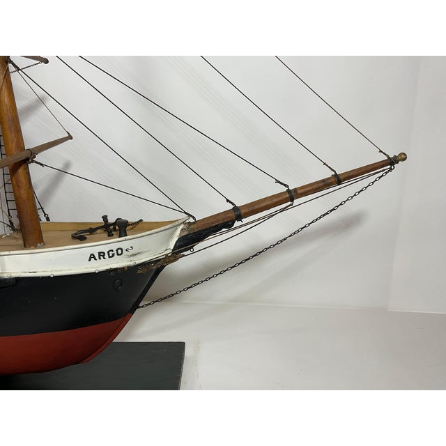 Wood Antique Model of the Sailing Barque Argo For Sale - Image 7 of 12