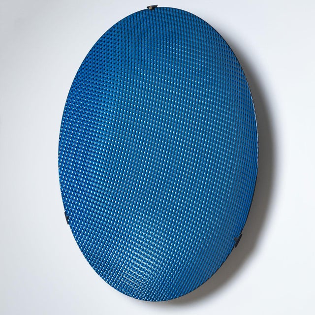21st Century Large Concave Disc in Blue Glass by Roberto Giulio Rida, Italy For Sale - Image 13 of 18