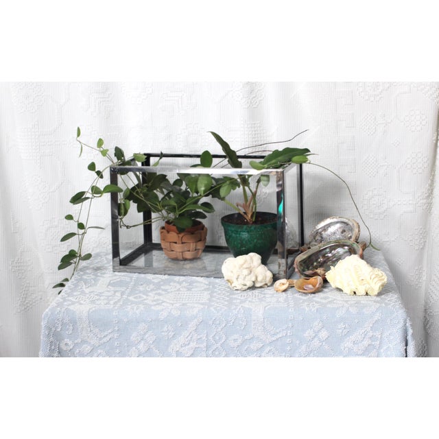 Vintage aquarium or fish tank with original paint and glass. Perfect for humidity as a terrarium for potted ferns. Great...