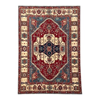 2010s Serapi Persian Hand Knotted Serapi Veg Dye Wool Rug For Sale