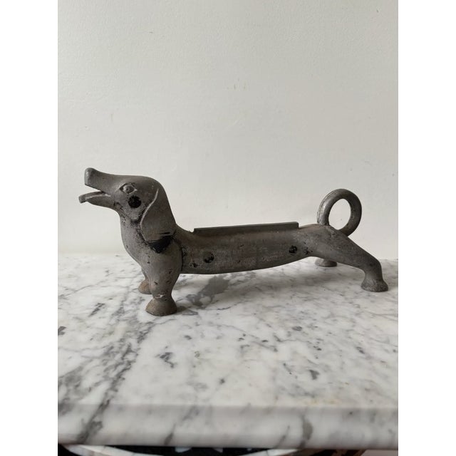 Antique Mixed Metal Dachsund Door Stop For Sale - Image 4 of 8