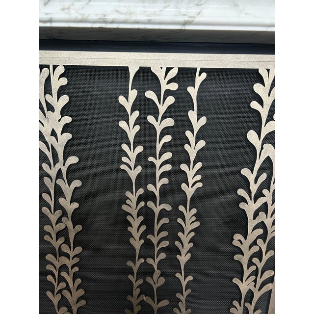 Early 21st Century Aged Silver Penelope Fireplace Screen Iron For Sale - Image 5 of 7