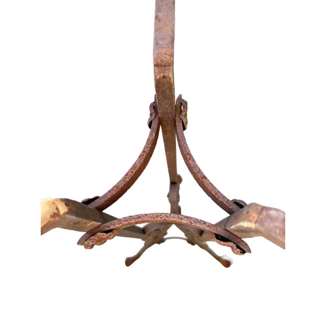 Early 20th Century Hand-Forged Wrought Iron Tall Garden Plant Stand/Jardinières For Sale In Los Angeles - Image 6 of 10