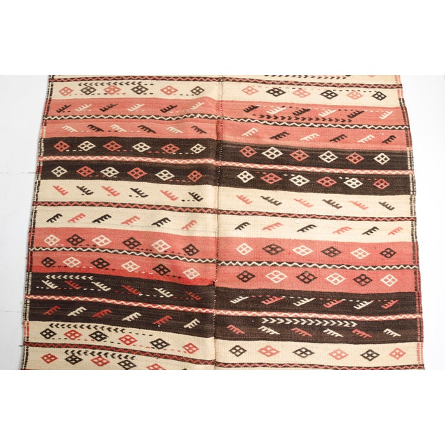 1960s Handwoven Turkish Kilim With Tassels For Sale - Image 6 of 10