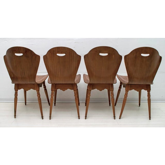 Curved Wood Dining Chairs by Carlo Ratti, 1950s, Set of 4 For Sale - Image 16 of 17