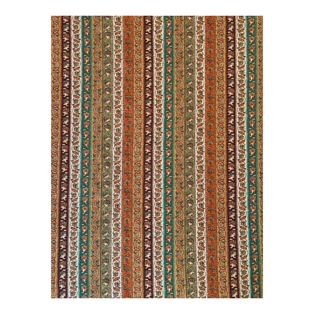 Mulberry Wilde Stripe Fabric 2 7/8 Yards For Sale