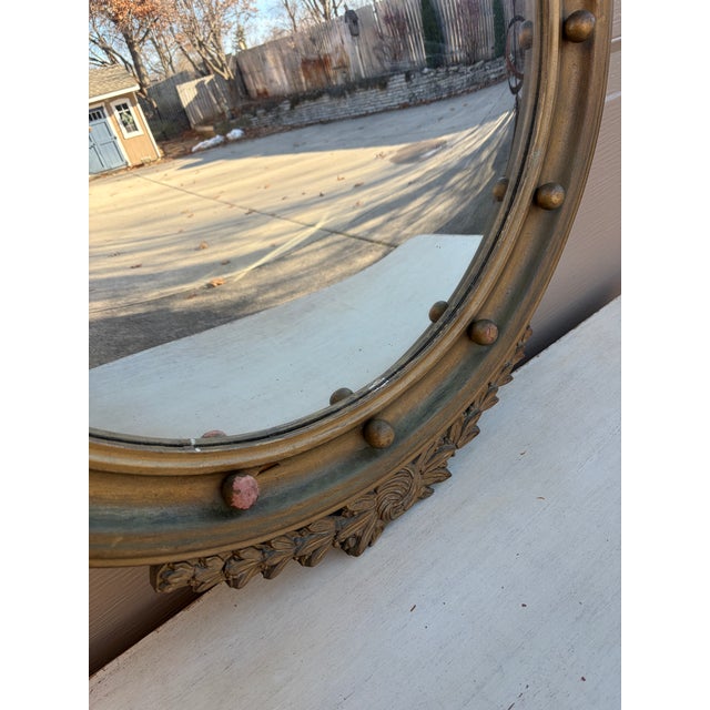 Wood American Federal Giltwood Eagle Bullseye Convex Mirror For Sale - Image 7 of 15