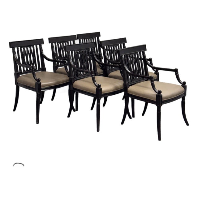 Rose Tarlow Pope Dining Armchairs, Set of Six For Sale