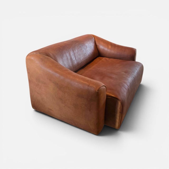 Attributed DeSede Ds 47 2 Seat Brown Leather Sofa, Switzerland 1970s For Sale - Image 6 of 6