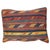 Pillow made from a vintage Turkish Kilim with cotton back. Zipper closure and foam insert provided. Measures: 16'' x 21''.