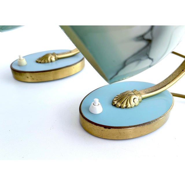 Art Deco Table Lamps in Brass and Glass, Set of 2 For Sale - Image 16 of 18