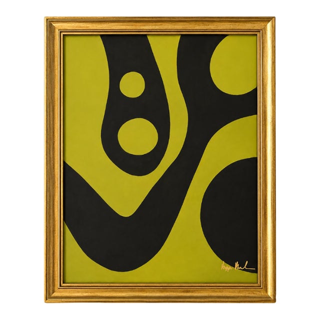 Solar Current — Mid-Century Inspired Abstract Painting by Bryan Boomershine, Framed For Sale